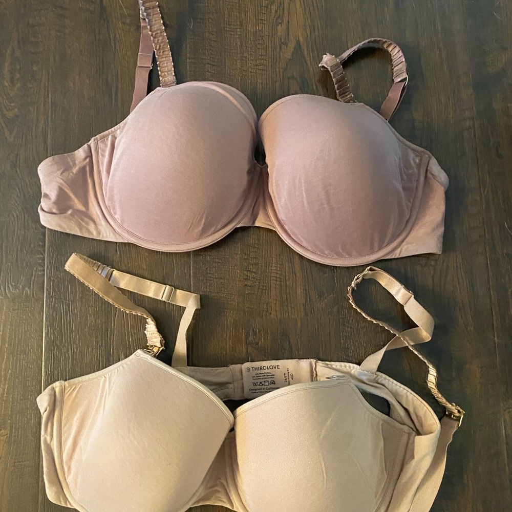 2 Thirdlove Classic Nursing Breastfeeding Bras two 40D
